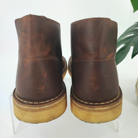Clarks Men's Brown Beeswax Leather Ankle Boots Size 8 - Picture 3 of 11
